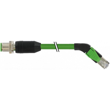 7000-44751-7960750 MURRELEKTRONIK M12 Stecker gerade / RJ45 45° rechts Ethernet PUR 2x2xAWG22 geschirmt grün..