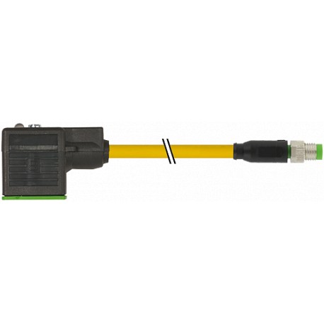 7000-88741-0130150 MURRELEKTRONIK M8 male 0° 3 pole / MSUD valve plug form B 10 mm PVC 3X0.34 yellow, 1.5m