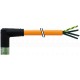 7000-P8032-P120500 MURRELEKTRONIK MQ15-X-Power hembra 90° izquierda, con cable PUR 4x1,5 apantallado naranja..
