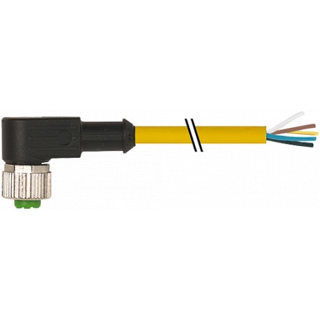 7002-12361-1261000 MURRELEKTRONIK M12 hembra 90° con cable V2A PUR 5X0.34 amarillo UL/CSA, cadena portacable..