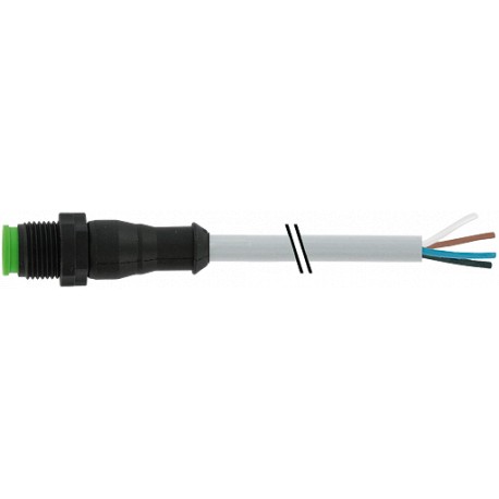7005-12021-2140200 MURRELEKTRONIK M12 macho 0° com cabo Lite PVC-OB 4x0,34 cinza UL, CSA 2m