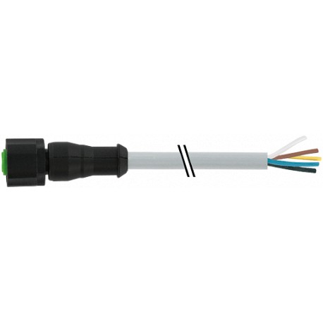 7005-12241-2151000 MURRELEKTRONIK M12 hembra 0° con cable PVC 5X0.34 amarillo UL/CSA 10m