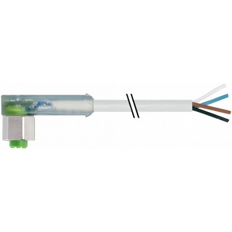 7014-12421-2142000 MURRELEKTRONIK M12 female 90° A-cod. with cable LED F&BPVC 4x0.34 gy UL/CSA 20m