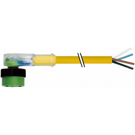 7050-12421-0140500 MURRELEKTRONIK MQ12 hembra 90° con cable LED PVC 4X0.34 amarillo, 5m
