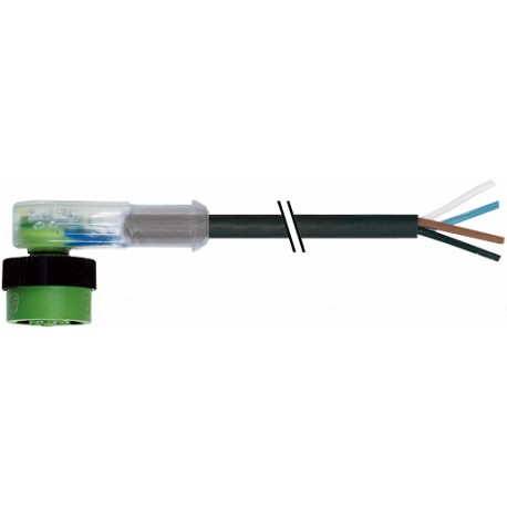 7050-12421-6141500 MURRELEKTRONIK MQ12 hembra 90° con cable LED PVC 4X0.34 negro 15m