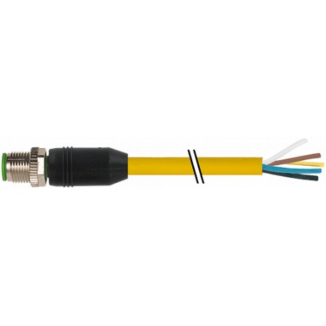 7700-12041-1610200 MURRELEKTRONIK M12 macho 0° con cable TPE 5xAWG18 amarillo UL/CSA + cadena portacables 2m