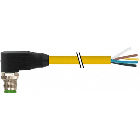 7700-12121-1611000 MURRELEKTRONIK M12 Stecker gewinkelt freies Leitungsende TPE 5xAWG18 gelb UL/CSA + Schlep..