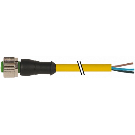 7700-12181-U030500 MURRELEKTRONIK M12 hembra 0° con cable TPE 3x22AWG amarillo UL/CSA, ITC/PLTC 5m
