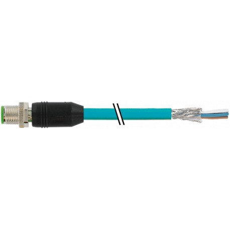 7700-14541-S4U0200 MURRELEKTRONIK M12 macho 0° D-cod. com cabo EN TPE 2x2xAWG24 blindado azul UL/CSA + cadei..