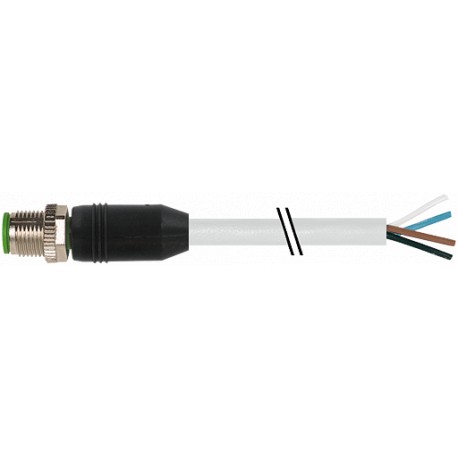 7999-12021-8620100 MURRELEKTRONIK M12 macho 0° com cabo PUR 4x0.75 cinza UL/CSA 1m