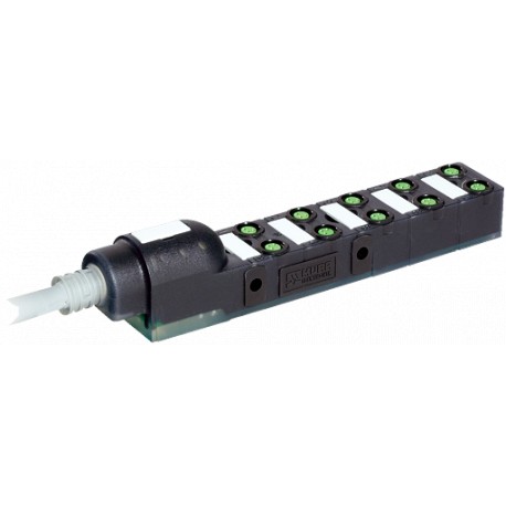 8000-80010-3841500 MURRELEKTRONIK Exact8 10XM8, 3 pole, moulded cable 15.0m PUR 10*0,34 + 2*0,75 exit norm..