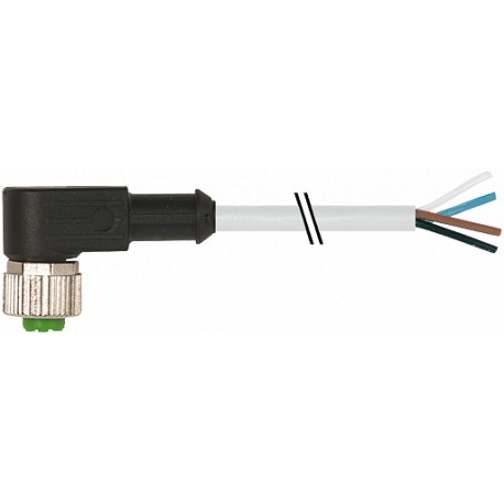 7000-12341-2540100 MURRELEKTRONIK M12 female 90° A-cod. with cablePUR 4x0.34 gy UL/CSA+robot+drag ch. 1m