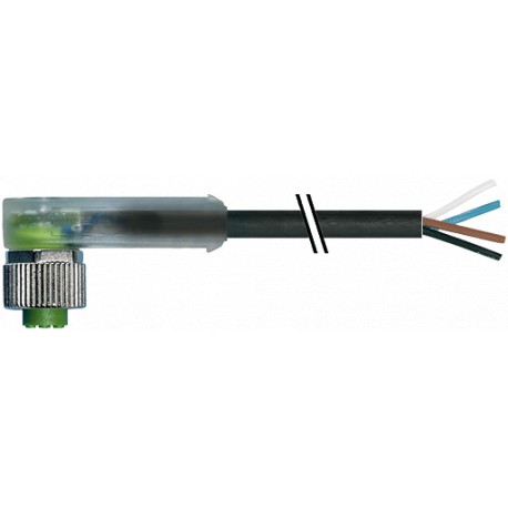 7000-12421-6141500 MURRELEKTRONIK M12 female 90° A-cod. with cable LEDPVC 4x0.34 bk UL/CSA 15m