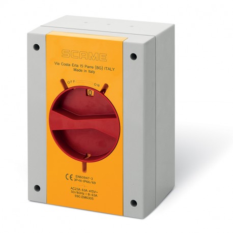 590.EM8005.SN SCAME MANÖVRIEREN INT. 80A 3P+SN IP66/IP69