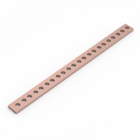 NS750 ELDON Bar PE 750x12x3, copper Bar flat with 50 Drills
