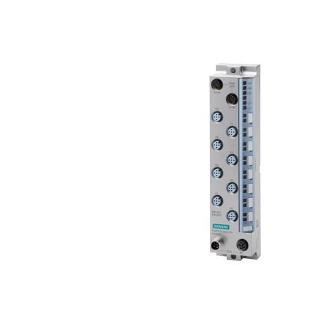 6ES7142-6BG00-0BB0 SIEMENS SIMATIC ET 200eco PN, DQ 8x 24 V DC/0.5 A, M12-L, 8x M12, single and double assig..