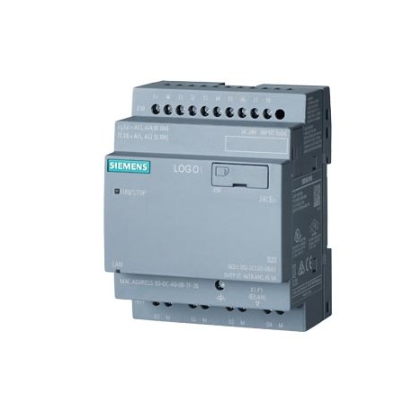 6ED1052-2CC08-0BA1 SIEMENS LOGO! 24CEo, módulo lógico, sin display, FA/E/S: 24 V/24 V/24 V trans., 8 DI (4 A..