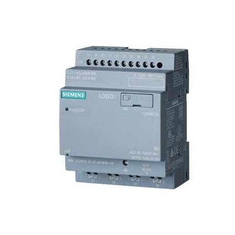 6ED1052-2MD08-0BA1 SIEMENS LOGO! 12/24RCEO, module logique, alim./E/S : 12/CC 24V/relais, 8 entrées TOR (4 e..