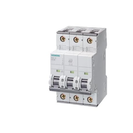 5SY4302-6 SIEMENS MCB 400V AC 10kA, 3-pole, B, 2A, T 70mm