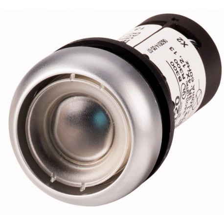 C22-DRL-XG-K10-120 132585 EATON ELECTRIC Actuador pulsador iluminado, plano, mantenido, 1 N/O, conexión de t..