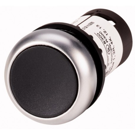 C22-D-S-K11 132438 EATON ELECTRIC Pushbutton, Flat, momentary, 1 NC, 1 N/O, Screw connection, black, Blank, ..