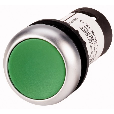 C22-DR-G-K20 132483 EATON ELECTRIC Pushbutton, Flat, maintained, 2 N/O, Screw connection, green, Blank, Beze..