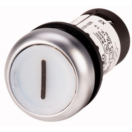 C22-DL-W-X1-K10-24 132550 EATON ELECTRIC Atuador de botão iluminado, plano, momentâneo, 1 N/O, conexão de pa..