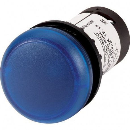 C22-L-B-120 121639 EATON ELECTRIC Indicator light, Flat, Screw connection, Lens Blue, LED Blue, 120 V AC