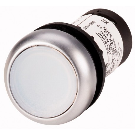 C22-DRL-W-K10-24 136677 EATON ELECTRIC Illuminated pushbutton actuator, Flat, maintained, 1 N/O, Screw conne..