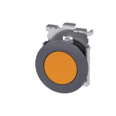 3SU1060-0JB00-0AA0 SIEMENS Pushbutton, 30 mm, round, metal, matte, amber, front ring for flush installation,..