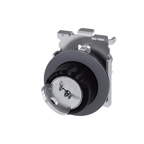 3SU1060-4LF01-0AA0 SIEMENS RONIS key-operated switch, 30 mm, round, metal, matte, front ring for flush insta..