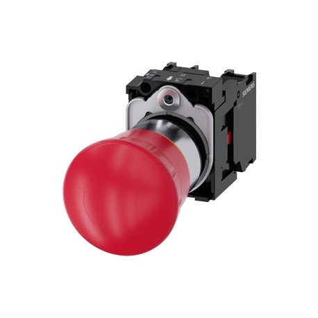 3SU1150-1HB20-1PA0 SIEMENS pulsante a fungo di ARRESTO DI EMERGENZA, 22 mm, rotondo, in metallo, lucido, ros..