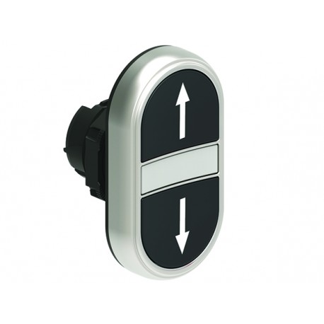 LPCBL7191 LOVATO Push-button Bright Platinum Double with 2 push button flush, White/Black Arrow ↑-↓