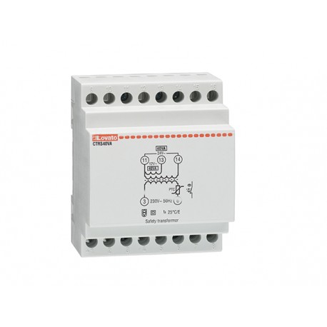 CTRS40VA LOVATO Transformateur de sécurité modulaire 40 VA Tension d’alimentation. AC 230V, Tension de sorti..