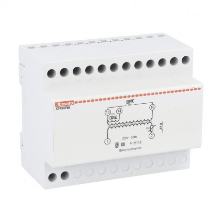 CTRS63VA LOVATO Transformateur de sécurité modulaire 63 VA Tension d’alimentation. AC 230V, Tension de sorti..