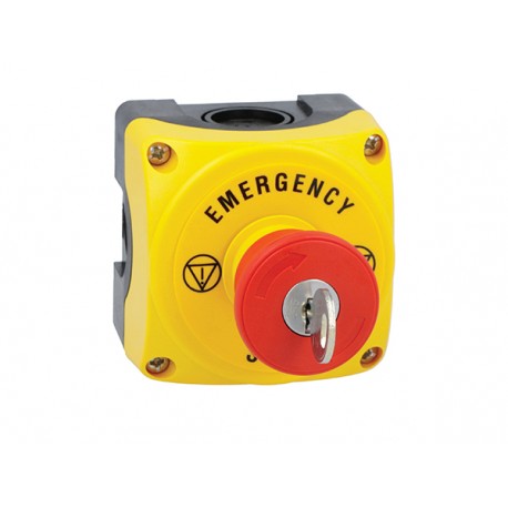 LPZP1B5605 LOVATO Clavier jaune avec bouton champignon à clé LPCB6844 avec disque Emerg.