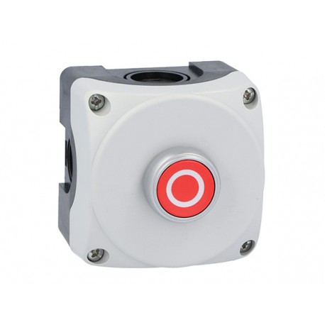LPZP1B8102 LOVATO Grey button with red pushbutton LPCB1104 Symbol "0"