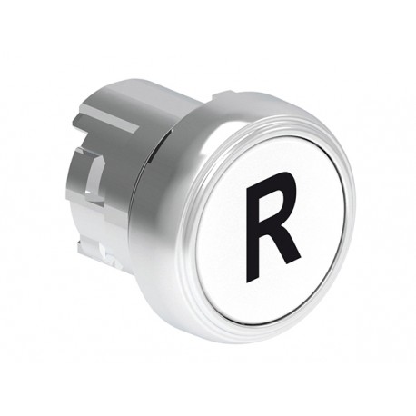LPSB1178 LOVATO White Metal Grade Button with R symbol