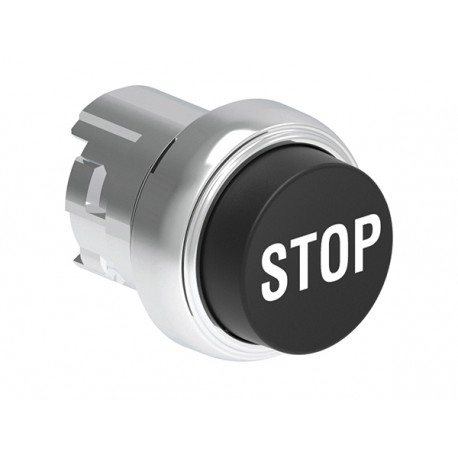 LPSB2132 LOVATO Black Protruding Metal Pushbutton with STOP symbol