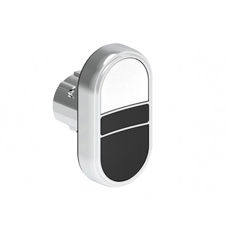 LPSB7114 LOVATO Double Metal Pushbutton with 2 white/black flush pushbuttons