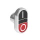 LPSB7122 LOVATO Botão de empurrão de metal duplo com botões de 2 graus com símbolo I-0 Preto/Vermelho