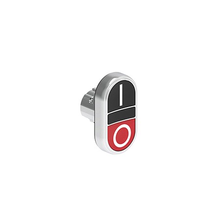 LPSB7122 LOVATO Botão de empurrão de metal duplo com botões de 2 graus com símbolo I-0 Preto/Vermelho