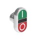LPSB7123 LOVATO Botão de empurrão de metal duplo com 2 botões padrão com símbolo I-0 Verde/Vermelho