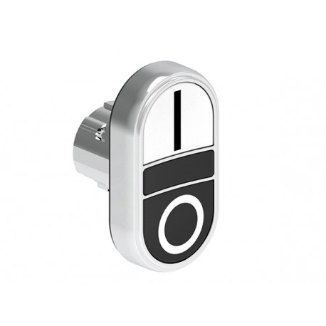 LPSB7124 LOVATO Double Metal Pushbutton with 2 standard pushbuttons with symbol I-0 White/Black