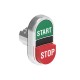 LPSB7233 LOVATO Double Metal Pushbutton with 1 protruding button and 1 grade button with STAR/STOP Green/Red..