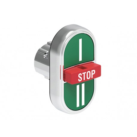 LPSB7345 LOVATO Triple Metal Pushbutton with symbol I-STOP-II Green/Red/Green