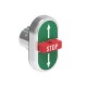 LPSB7355 LOVATO Triple Metal Pushbutton with symbol ↑-STOP-↓ Green/Red/Green