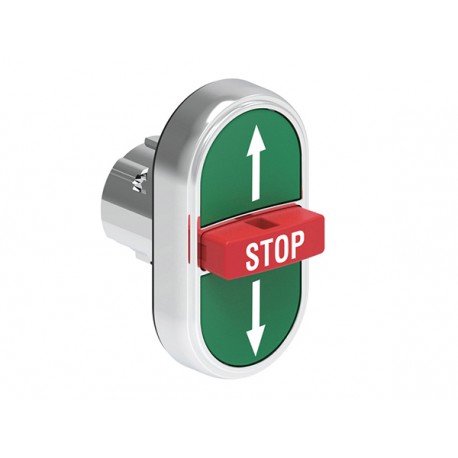 LPSB7355 LOVATO Bouton-poussoir triple métal avec symbole ↑-STOP-↓ Vert/Rouge/Vert