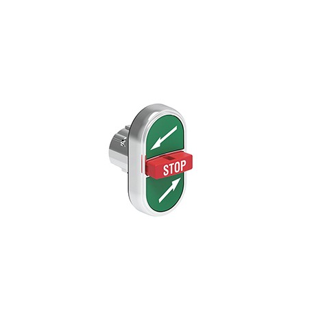 LPSB7375 LOVATO Triple Metal Pushbutton with →-STOP-← Green/Red/Green symbol