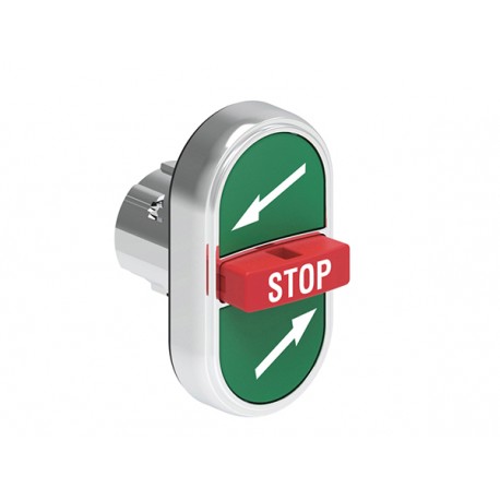 LPSB7375 LOVATO Triple Metal Pushbutton with →-STOP-← Green/Red/Green symbol
